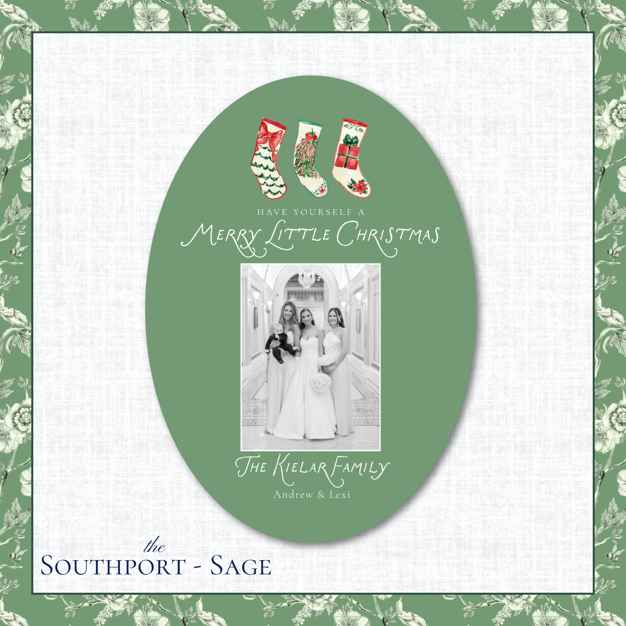 Southport Holiday Card | Vertical | Sage