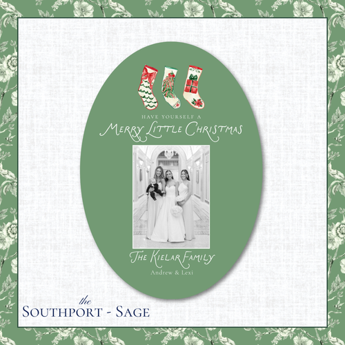 Load image 1 in gallery view. Southport Holiday Card | Vertical | Sage
