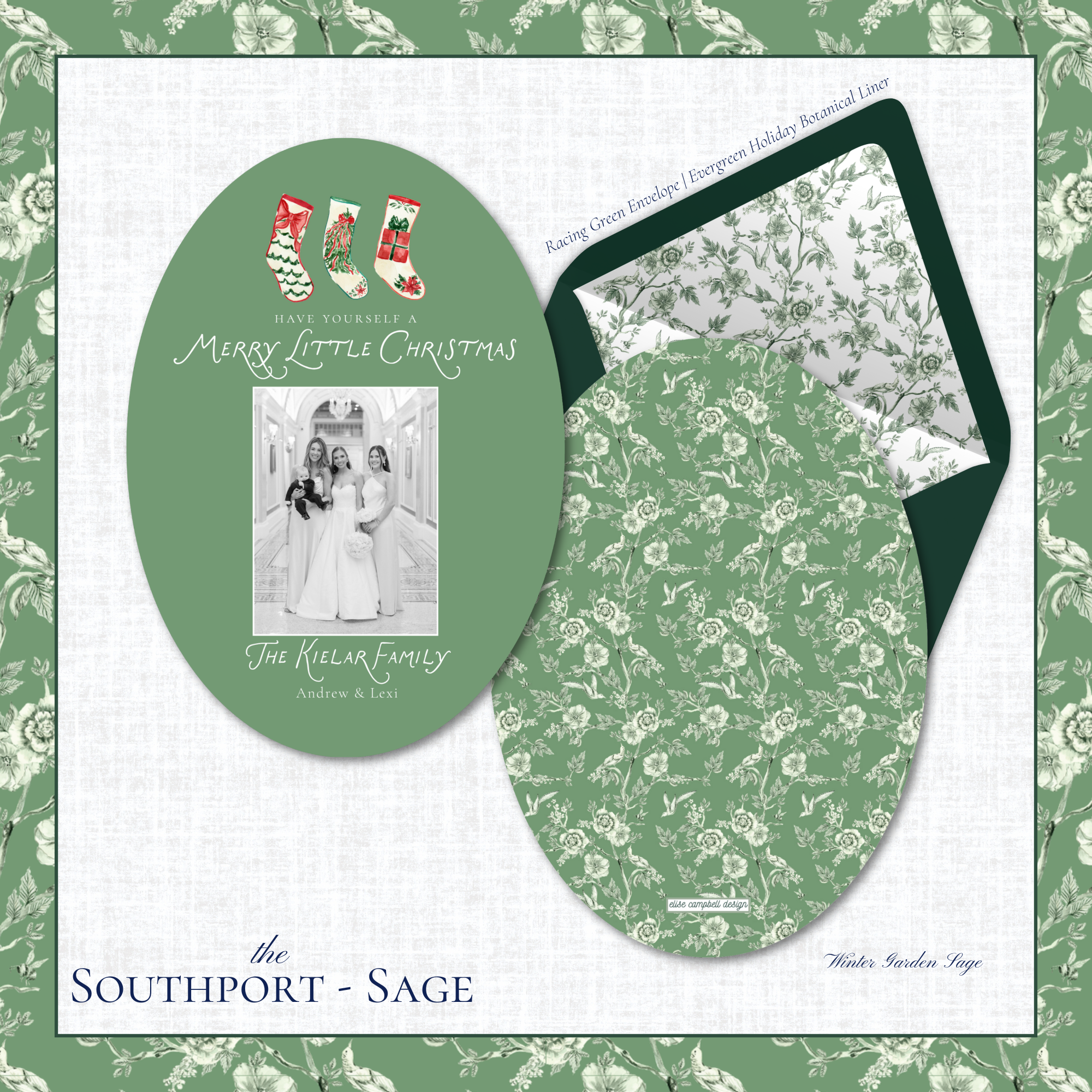 Southport Holiday Card | Vertical | Sage