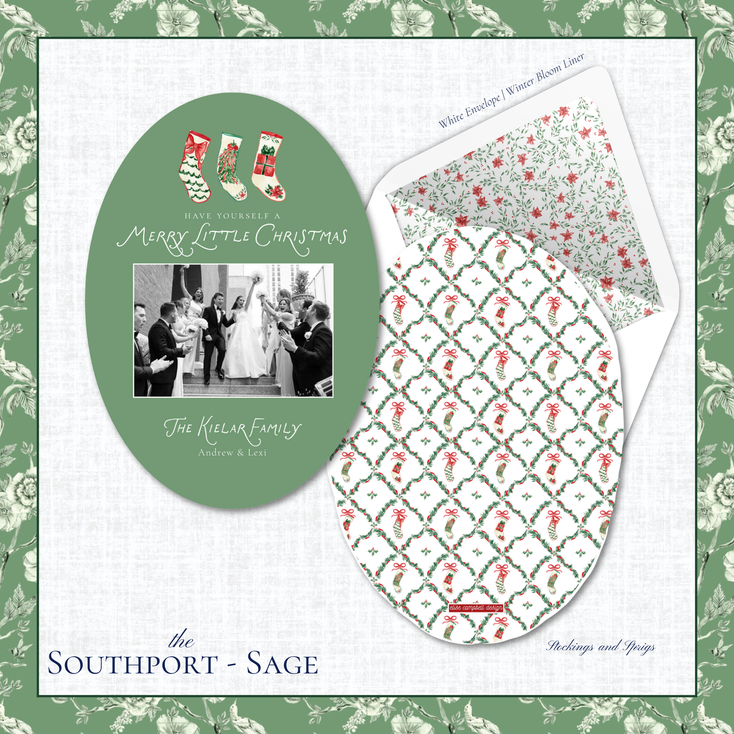 Southport Holiday Card | Vertical | Sage
