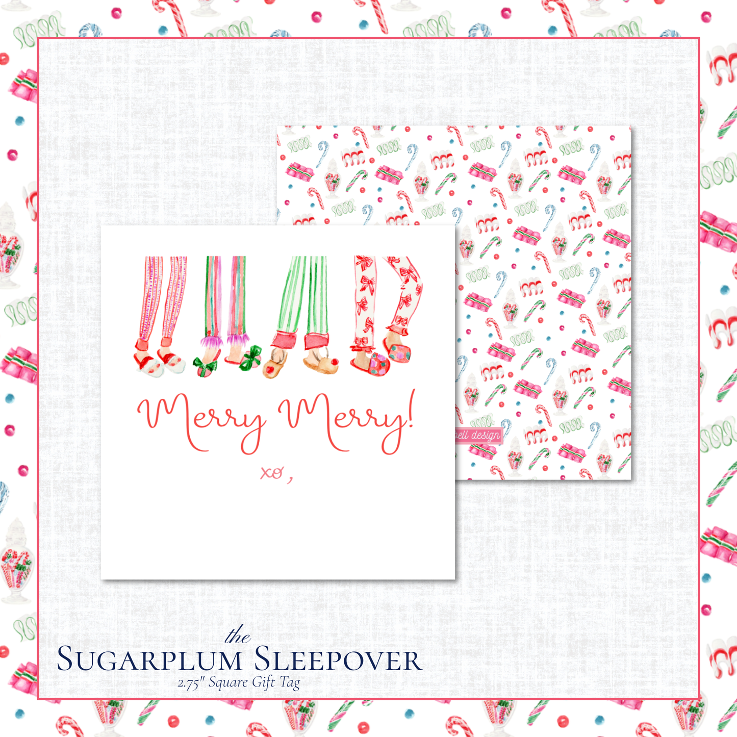 Sugarplum Sleepover Gift Tag