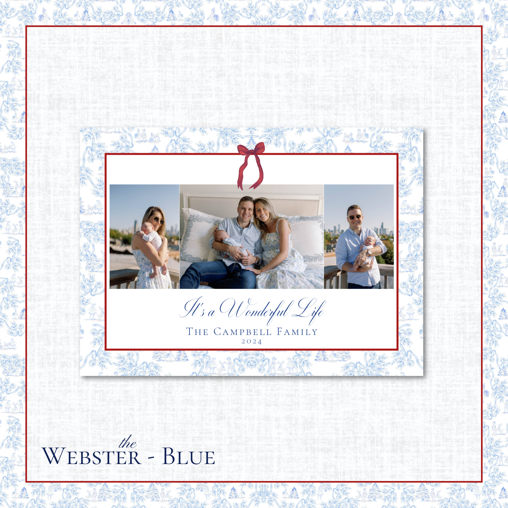Webster Holiday Card | Horizontal | Blue