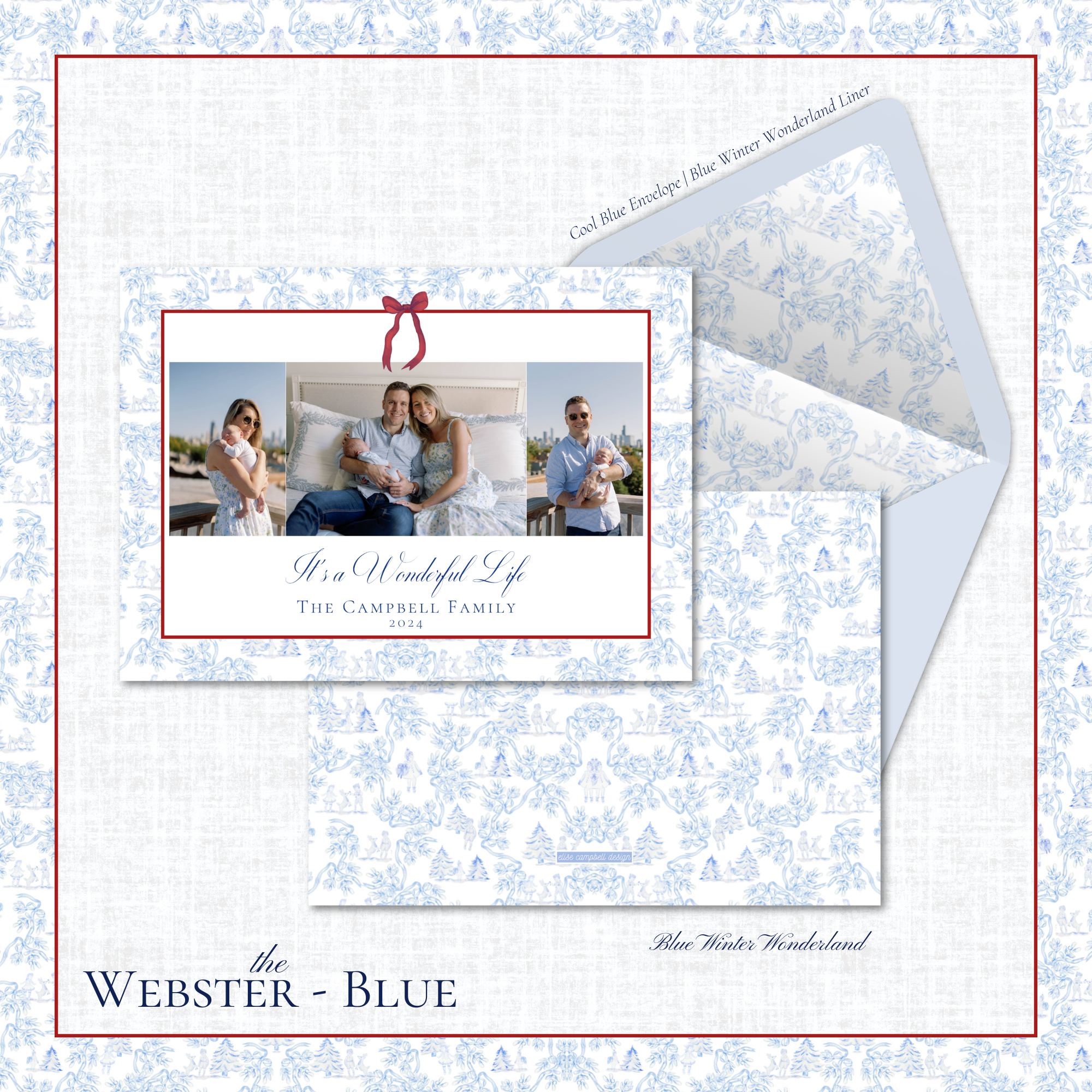 Webster Holiday Card | Horizontal | Blue