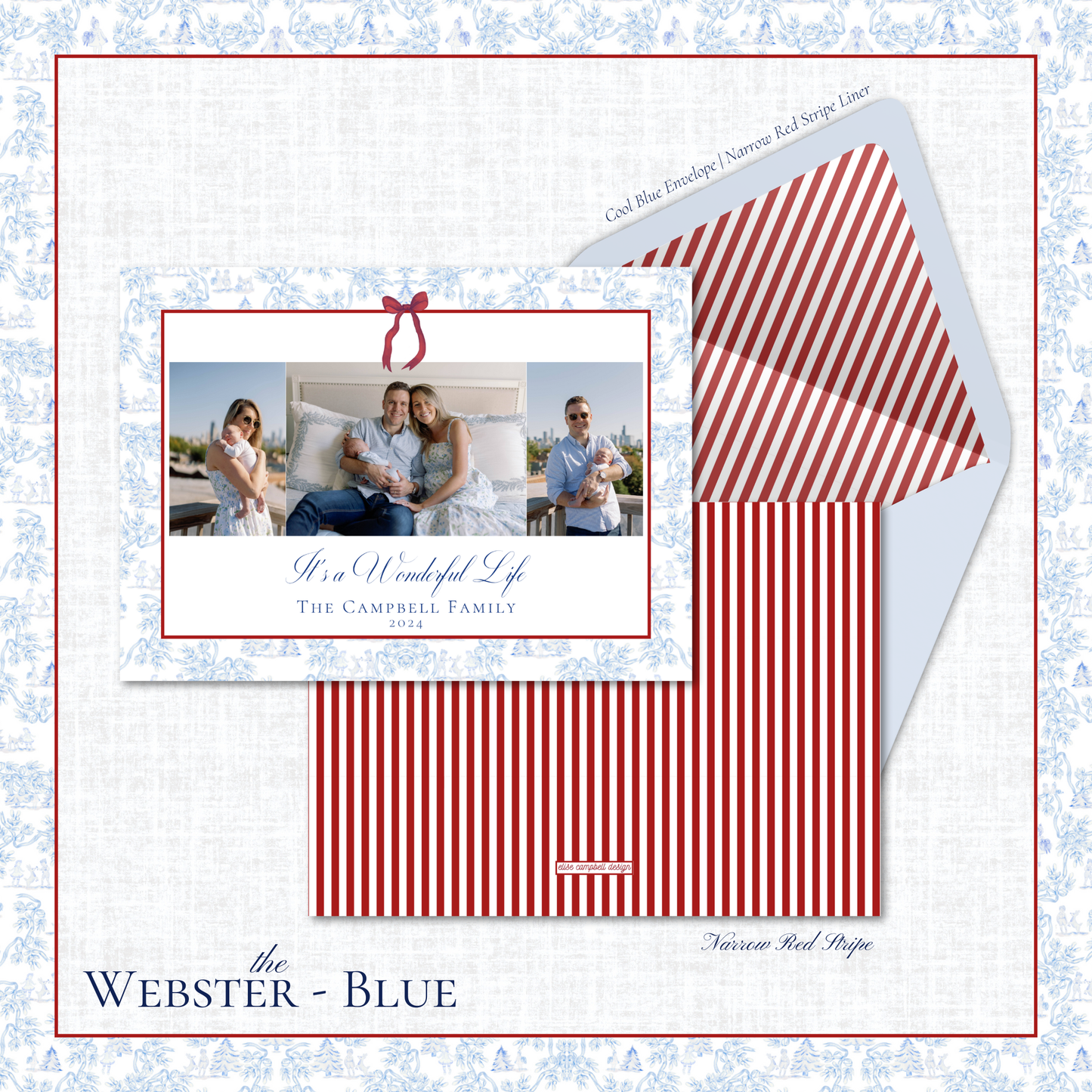 Webster Holiday Card | Horizontal | Blue