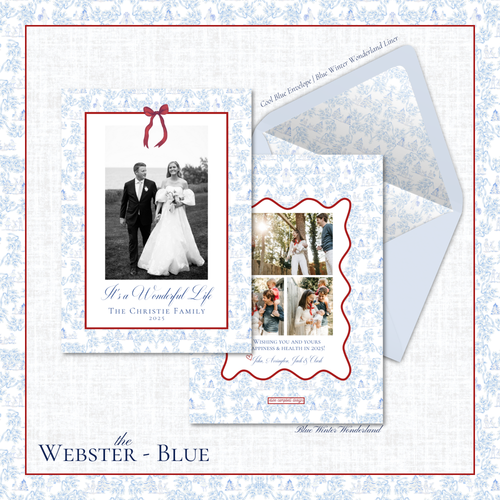 Load image 1 in gallery view. Webster Holiday Card | Vertical | Blue