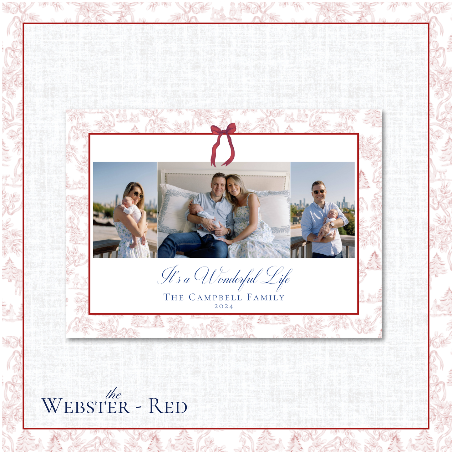 Webster Holiday Card | Horizontal | Red