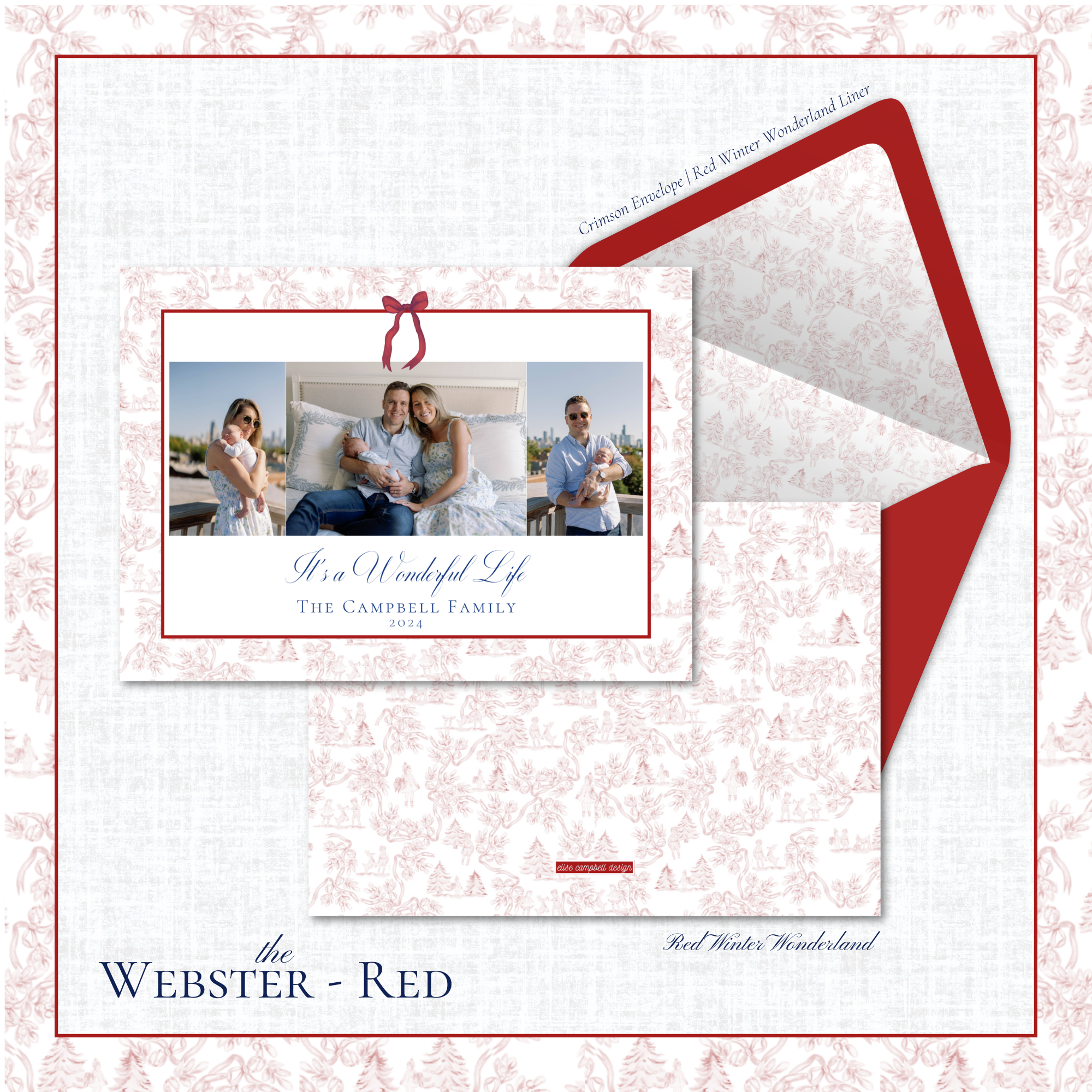 Webster Holiday Card | Horizontal | Red