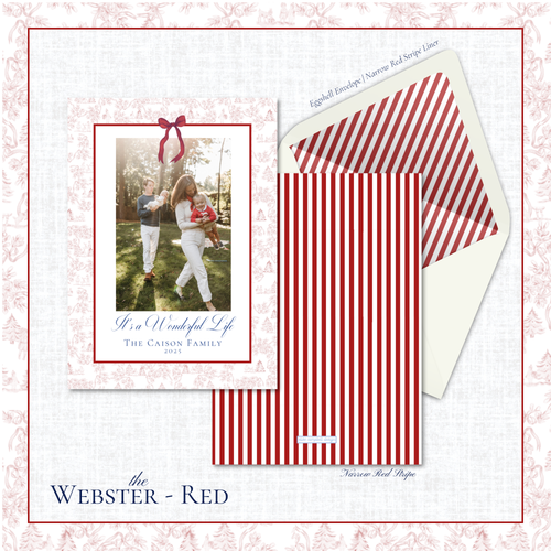 Load image 1 in gallery view. Webster Holiday Card | Vertical | Red