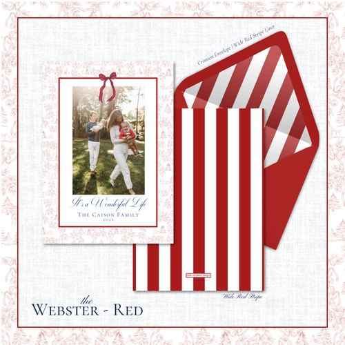 Load image 1 in gallery view. Webster Holiday Card | Vertical | Red
