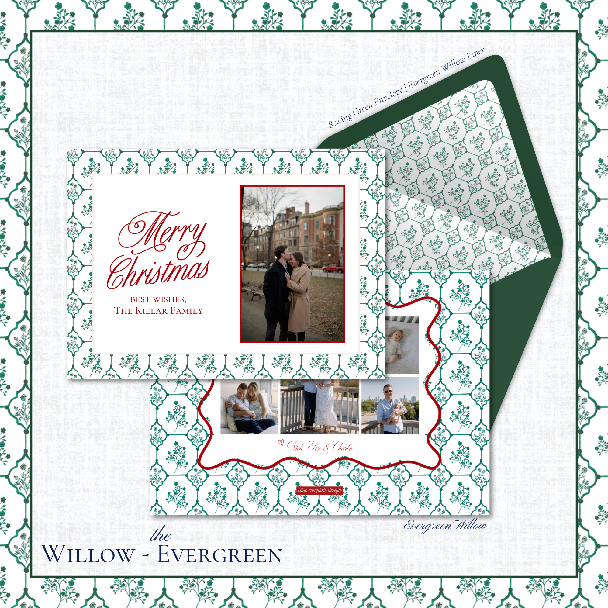 Willow Holiday Card | Horizontal | Evergreen