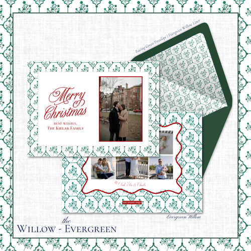 Load image 1 in gallery view. Willow Holiday Card | Horizontal | Evergreen