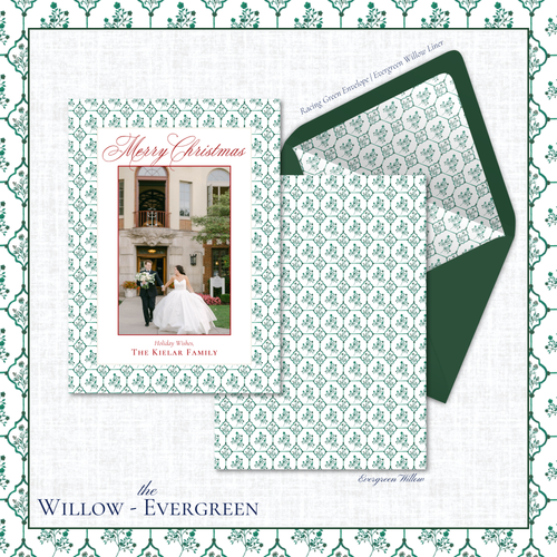 Load image 1 in gallery view. Willow Holiday Card | Vertical | Evergreen