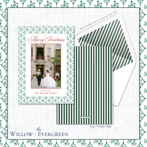 Load image 1 in gallery view. Willow Holiday Card | Vertical | Evergreen