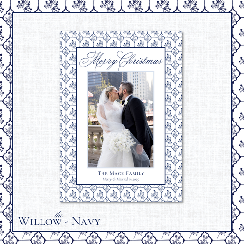 Load image 1 in gallery view. Willow Holiday Card | Vertical | Navy