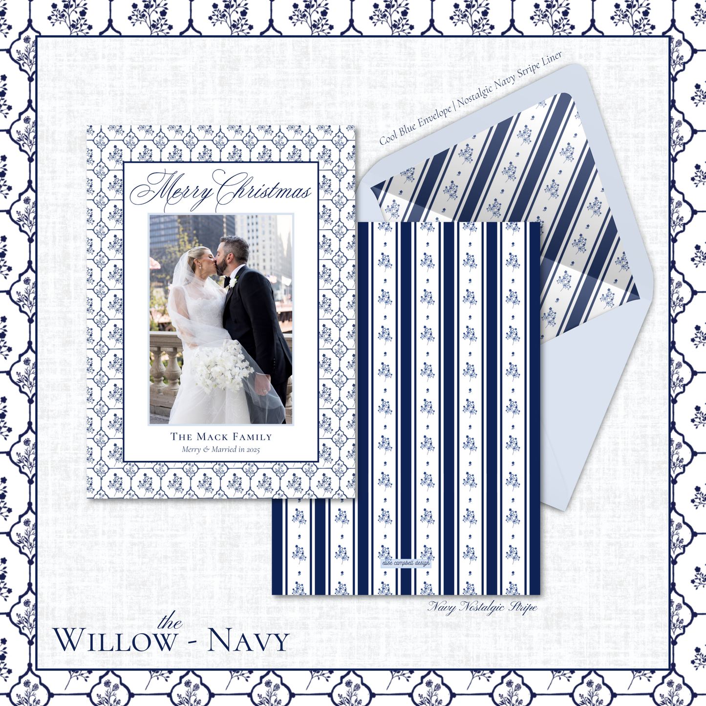 Willow Holiday Card | Vertical | Navy