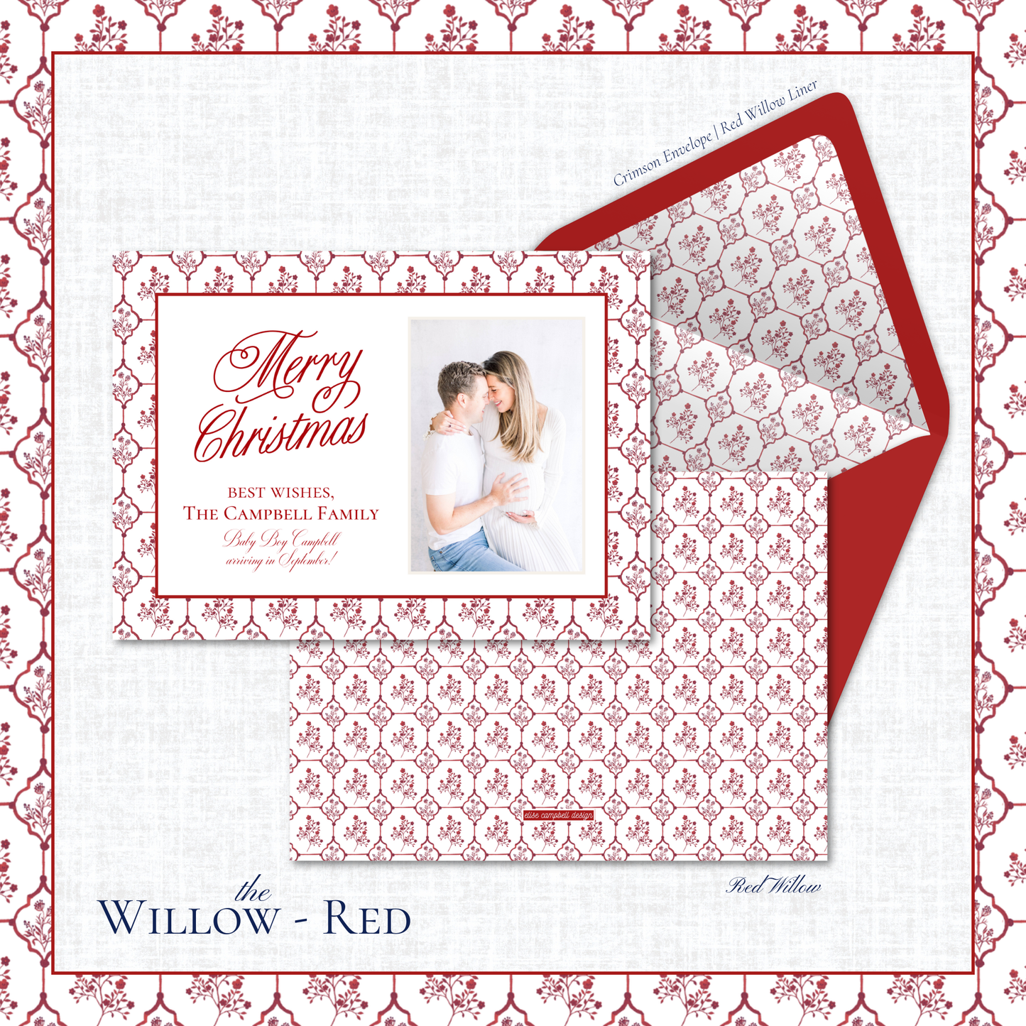 Willow Holiday Card | Horizontal | Red