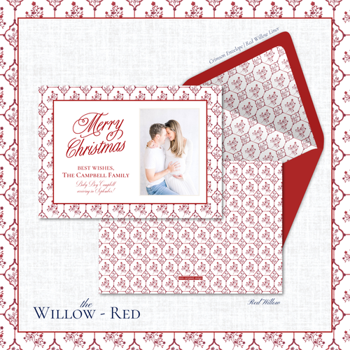 Load image 1 in gallery view. Willow Holiday Card | Horizontal | Red