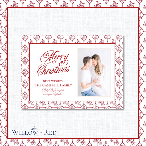 Load image 1 in gallery view. Willow Holiday Card | Horizontal | Red