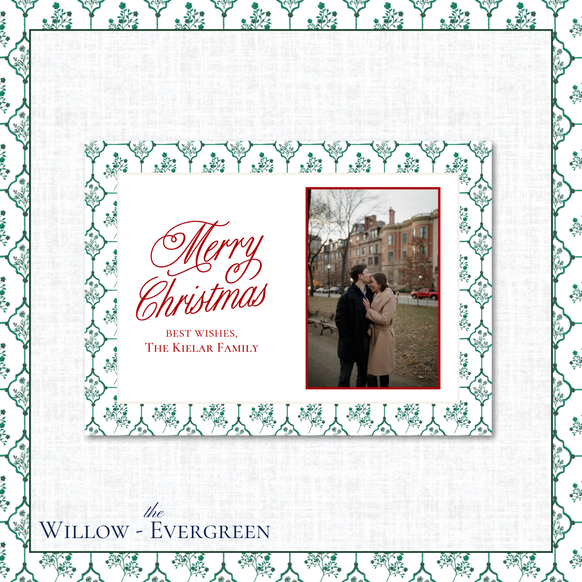 Willow Holiday Card | Horizontal | Evergreen