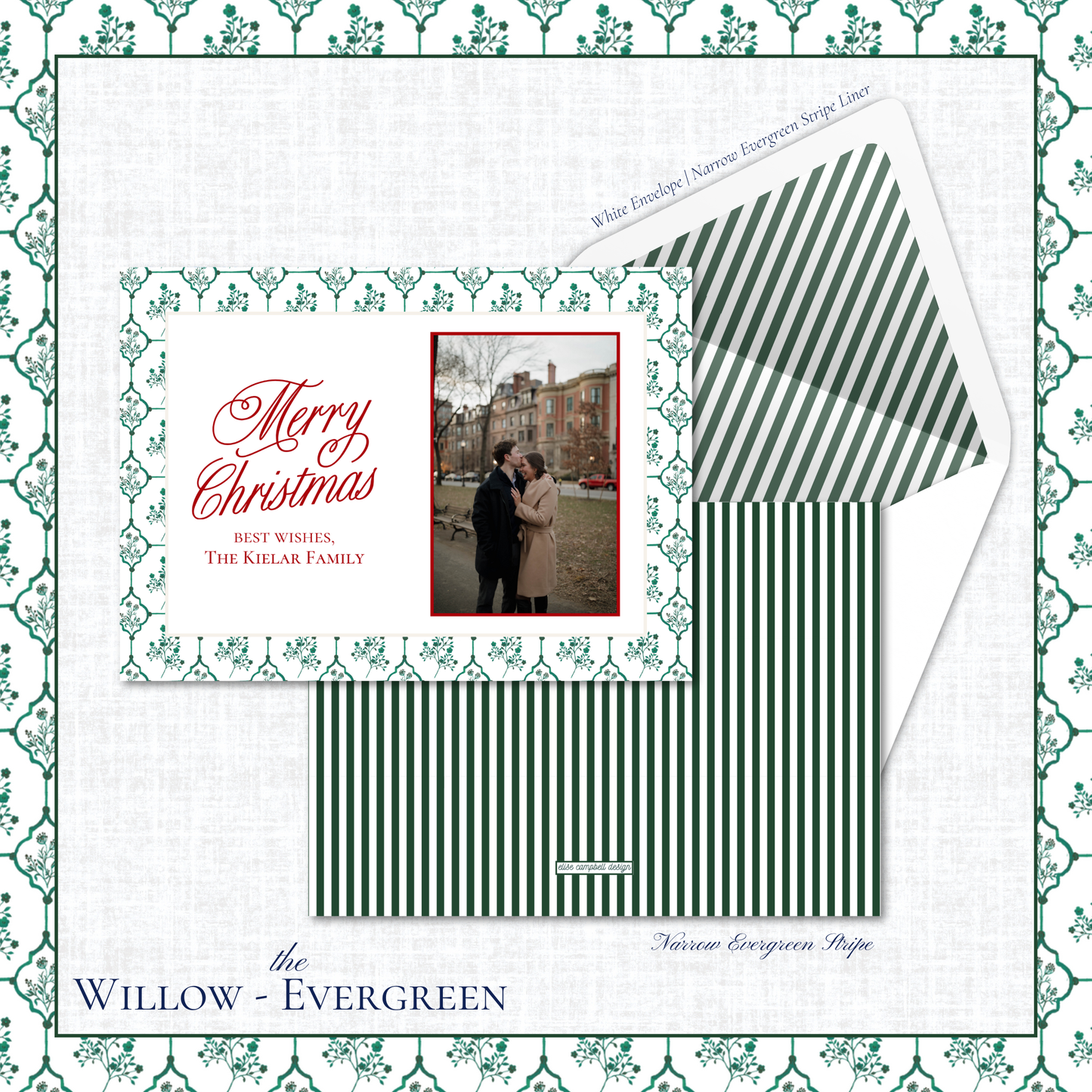 Willow Holiday Card | Horizontal | Evergreen