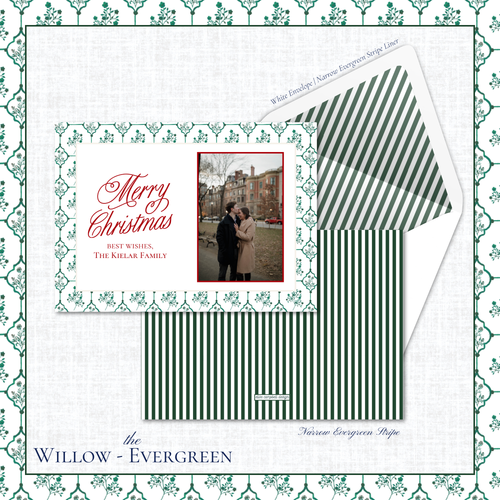 Load image 1 in gallery view. Willow Holiday Card | Horizontal | Evergreen