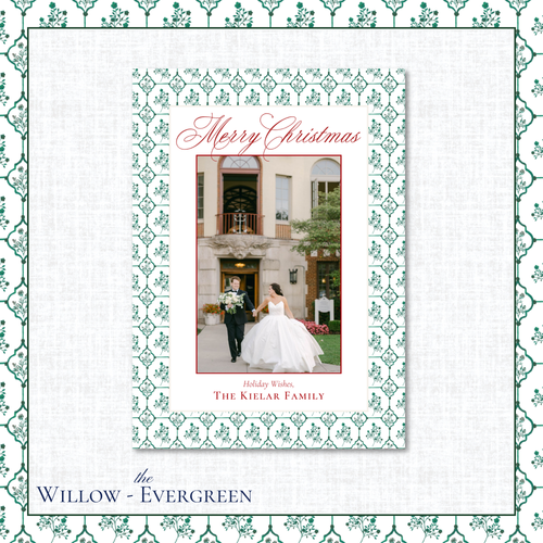Load image 1 in gallery view. Willow Holiday Card | Vertical | Evergreen