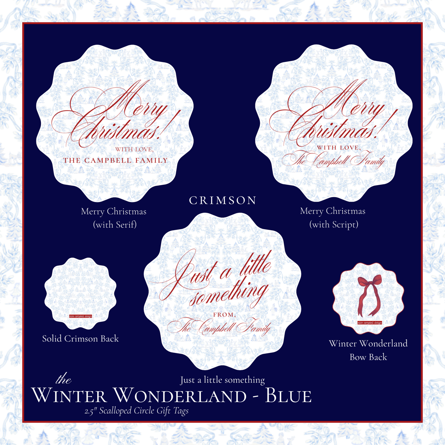 Winter Wonderland Blue Gift Tag