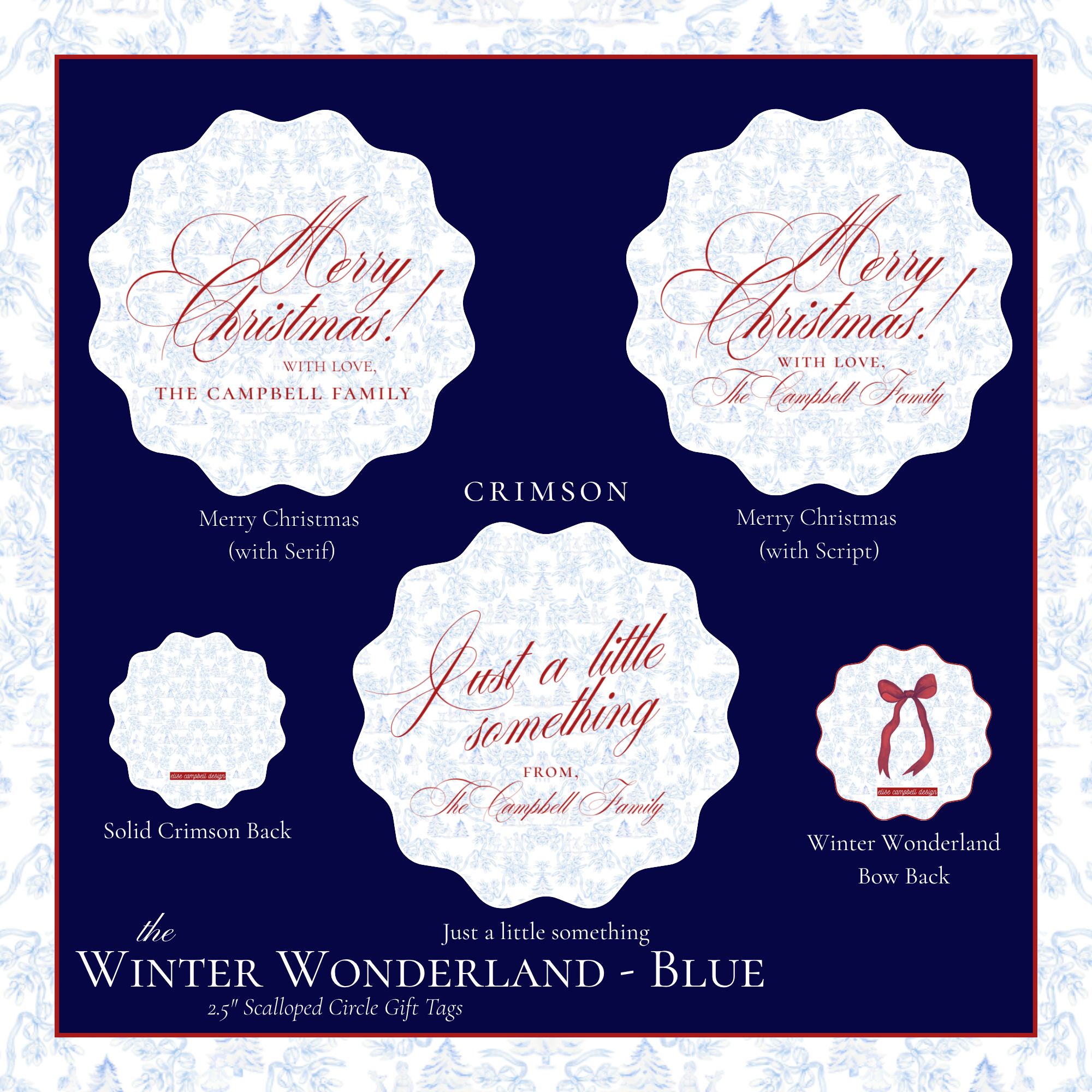 Winter Wonderland Blue Gift Tag