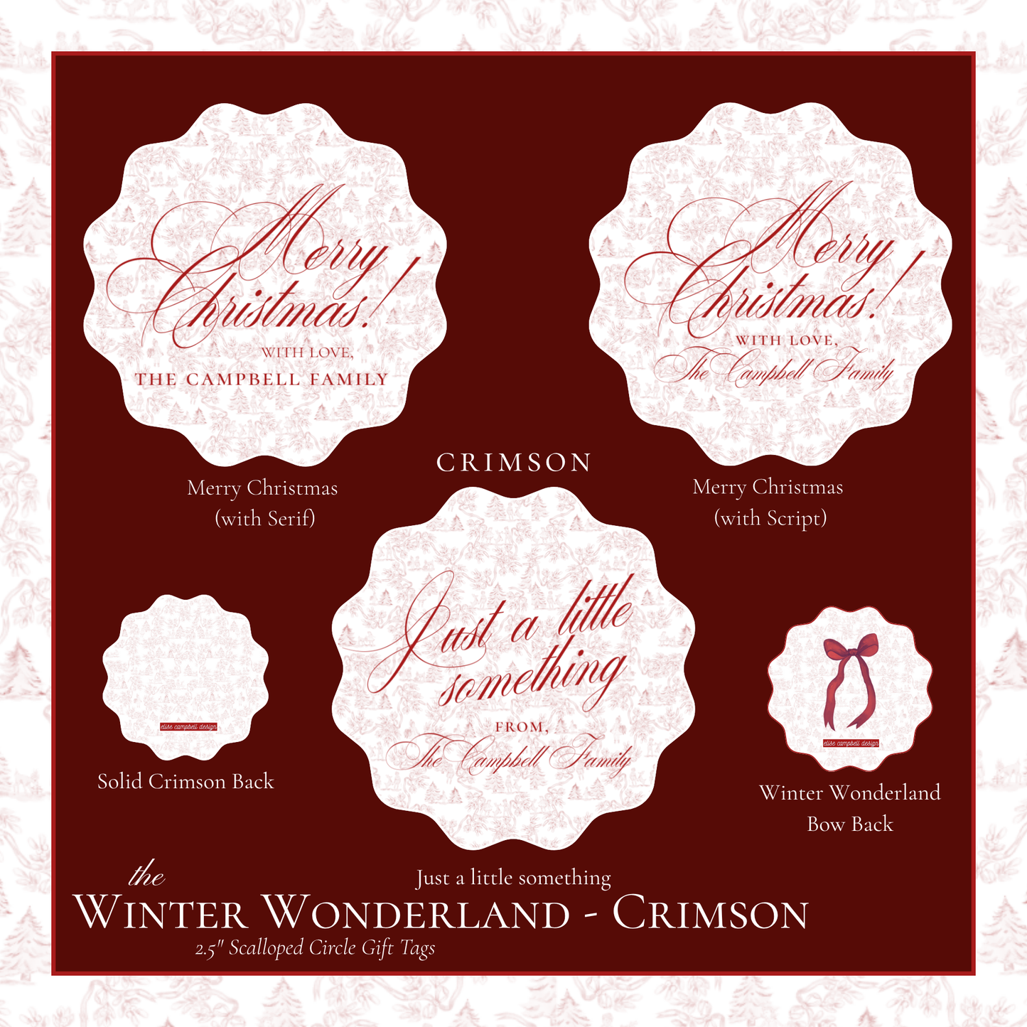 Winter Wonderland Crimson Gift Tag