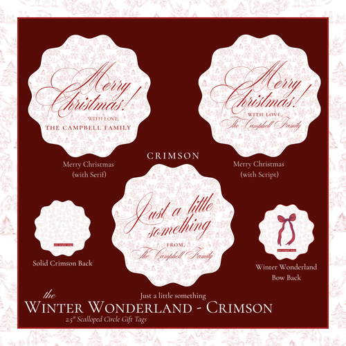 Load image 1 in gallery view. Winter Wonderland Crimson Gift Tag